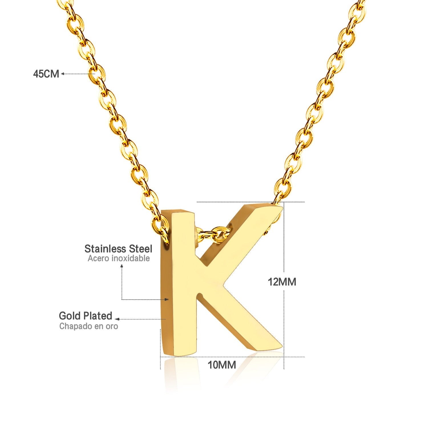 ASON Delicate Classic Style Initial 26 Letters Alphabet Chain Pendant Necklace Stainless Steel Gold Color Jewelry Chokers asonjewelry